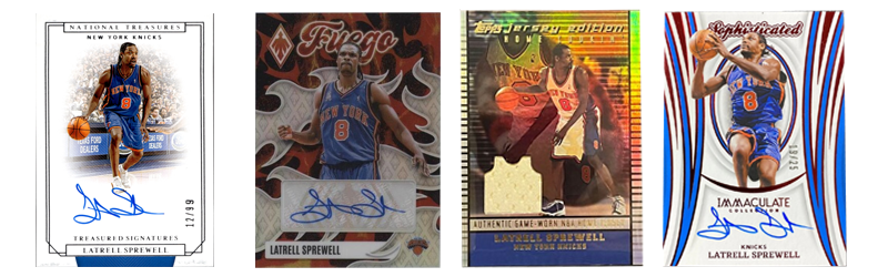 Latrelll Sprewell Knicks Basketball cartes NBA article Whatnot TrashTalk