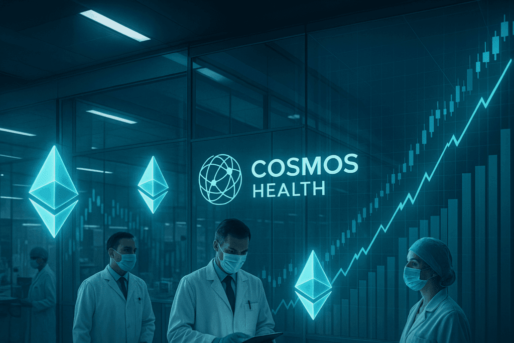 Cosmos Health boosts its Ethereum holdings to $1.8 million as part of a $300 million digital asset facility.