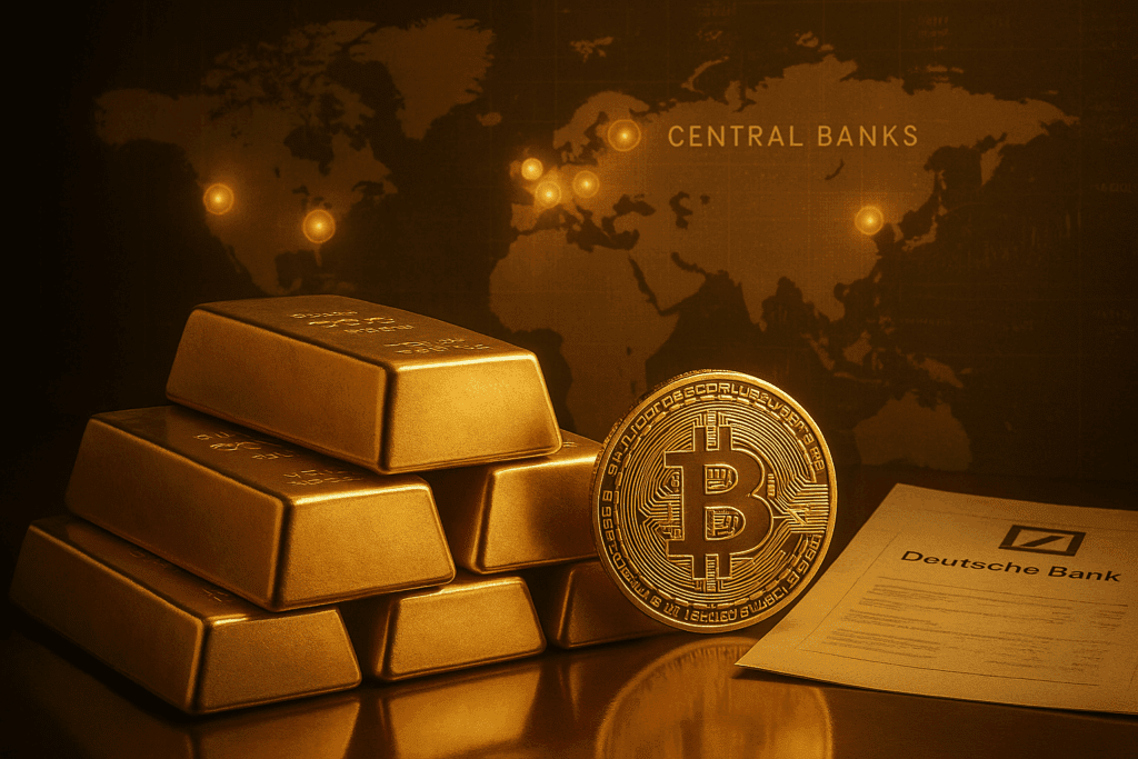 Deutsche Bank draws striking parallels between gold and bitcoin as central banks boost gold reserves.