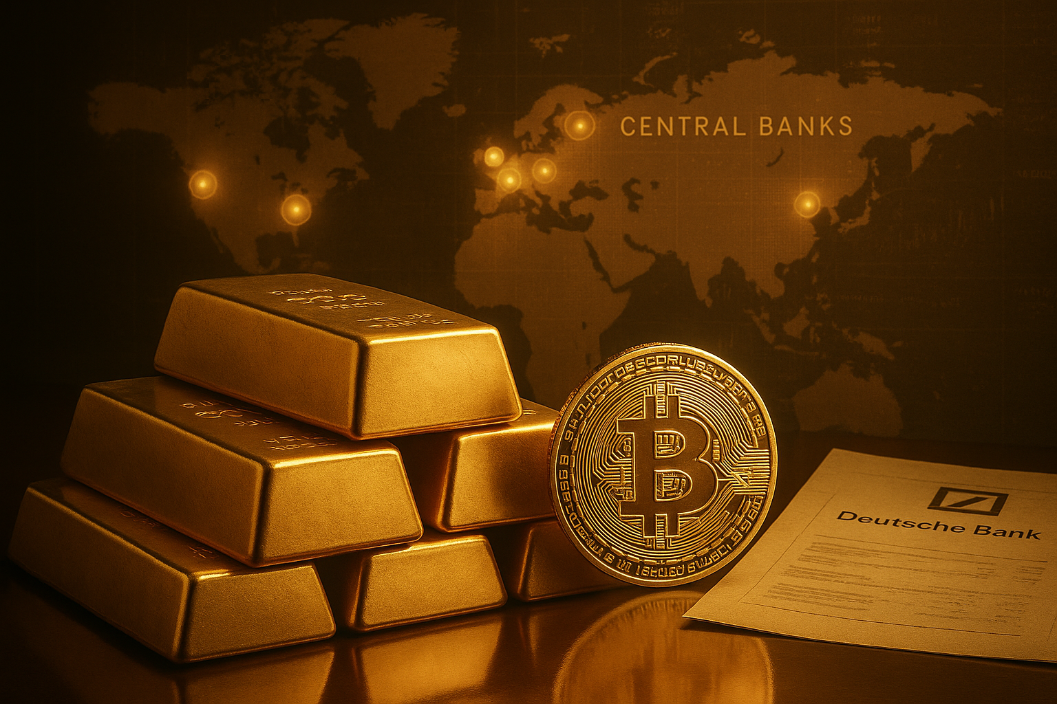 Deutsche Bank draws striking parallels between gold and bitcoin as central banks boost gold reserves.