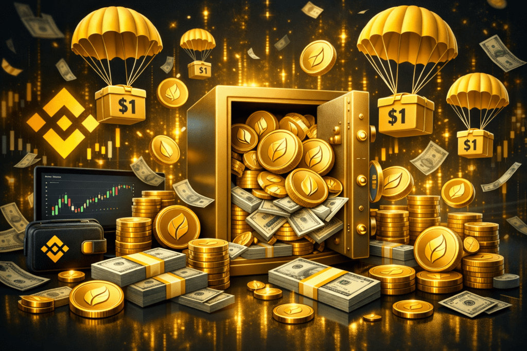 Binance unveils a $1 reward program featuring airdrops for the WLFI token.