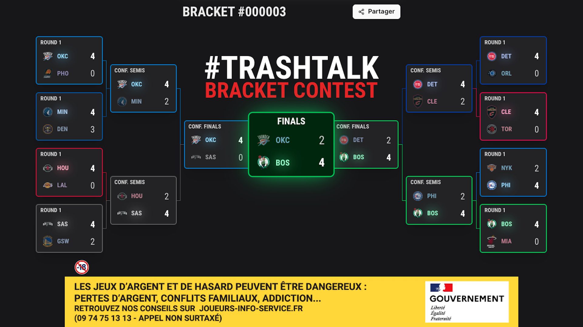 Join the excitement of the 2026 TrashTalk Bracket Contest: fill out the official playoff bracket starting at 9 AM this Monday, April 13!
